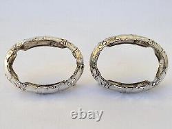 SUPERB antique pair of salt cellars in solid silver Art Nouveau Charles Murat