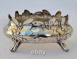 SUPERB antique pair of salt cellars in solid silver Art Nouveau Charles Murat