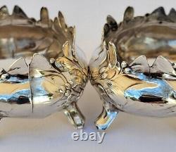 SUPERB antique pair of salt cellars in solid silver Art Nouveau Charles Murat