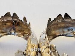 SUPERB antique pair of salt cellars in solid silver Art Nouveau Charles Murat