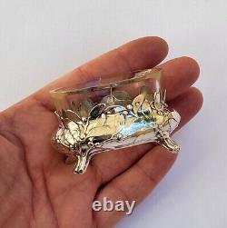 SUPERB antique pair of salt cellars in solid silver Art Nouveau Charles Murat