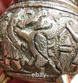 Salière Argent Massive Old Medieval Byzantine Decoration Saleron Griffin Silver Salt