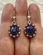Sapphire, Ruby, Topaz, Vermeil/silver Solid, Antique Earrings