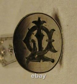 Sceau Cachet Argent Ancien & Porte Plume 19th Century Antique French Silver Seal