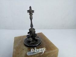 Sculpture Font de Canaletes Barcelona in solid silver 915 sterling silver antique