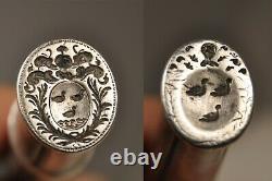 Seal Ancien Earring Silver Arms Silver Georgian Wax Seal Coat Of Arms