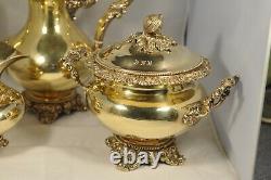 Service Cafe Ancien Argent Massif Vermeil Antique Gilted Solid Silver Coffee Set
