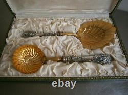 Service Fruit Strawberry Silverware Art Nouveau Ancien Decor 1900 Orfevrerie