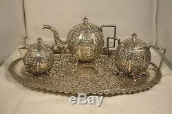 Service The Old Solid Silver Antique Sterling Silver Tea Set Chinese Ottoman
