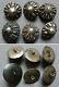 Set Of 6 Antique Buttons In Silver Jewel Regional Button