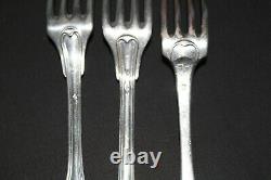 Set Of 9 Cutlery Old Solid Silver Minerva And Cock 1400 Gr Approximately