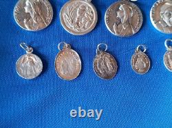 Set of 32 Ancient Religious Medals in Solid Silver No. 8