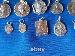 Set of 32 Ancient Religious Medals in Solid Silver No. 8
