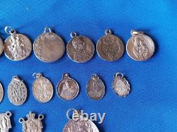 Set of 32 Ancient Religious Medals in Solid Silver No. 8