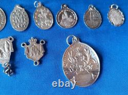 Set of 32 Ancient Religious Medals in Solid Silver No. 8