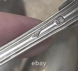 Set of 4 Antique Solid Silver Spoons with Minerva Hallmark, Thread Pattern
