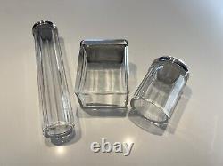 Set of antique crystal toilet and solid silver Minerve caps