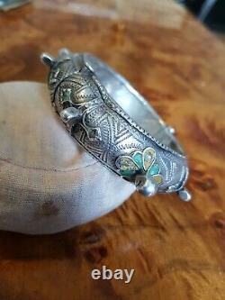 Silver Bracelet Massive Email Tiznit Maroc Berbere Maghreb Ancient Touareg Kabyle