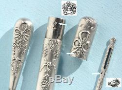 Silver Former Sewing Kit Flower Ribbon Embroidery Scissors Sewing Case Set