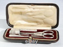 Silver Former Sewing Kit Flower Ribbon Embroidery Scissors Sewing Case Set