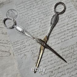 Silver Grape Scissors, Minerva, Late 19th Century, Antique Napoléon III