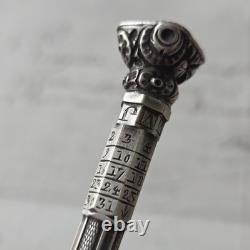 Silver Pencil Holder Calendar Antique Seal 19th Century