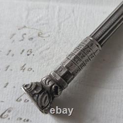 Silver Pencil Holder Calendar Antique Seal 19th Century
