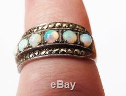 Silver Ring And Opal Opals Antique Jewel Silver Ring