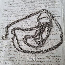 Silver Sautoir 19th Century Antique Long Necklace 146 cm Beautiful Mesh