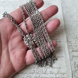 Silver Sautoir 19th Century Antique Long Necklace 146 cm Beautiful Mesh