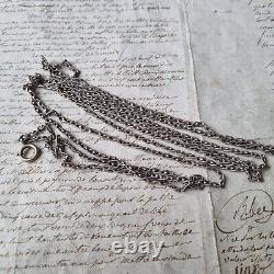 Silver Sautoir 19th Century Antique Long Necklace 146 cm Beautiful Mesh