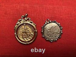 Silver and gilt medallions. 19th century. Antique jewelry