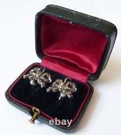 Silver and rock crystal earrings from the 19th century, regional antique