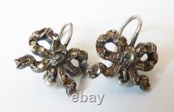 Silver and rock crystal earrings from the 19th century, regional antique