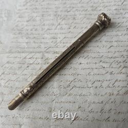 Silver pen and pencil holder, large stylus/pencil, ancient agate seal, late 18th century
