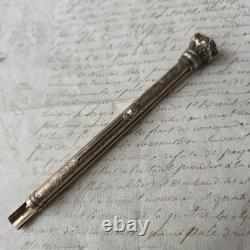 Silver pen and pencil holder, large stylus/pencil, ancient agate seal, late 18th century