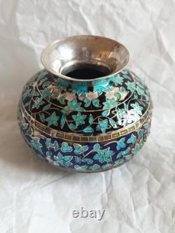 Small Antique Silver 925 Vase? Decorated with Cloisonné Enamels