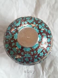 Small Antique Silver 925 Vase? Decorated with Cloisonné Enamels
