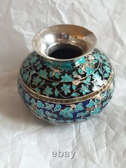 Small Antique Silver 925 Vase? Decorated with Cloisonné Enamels
