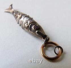 Small Articulated Fish Pendant Argent And Or Silver Jewel Antique Fish