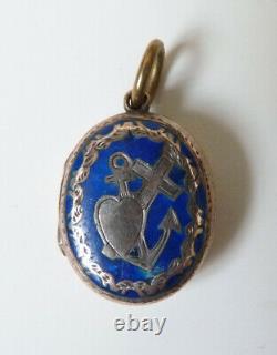 Small Reliquary Pendant In Silver Faith Hope Charity Ancient Reliquary