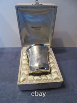 Small antique sterling silver tumbler, Minerva hallmark, maker’s mark illegible, 51 g