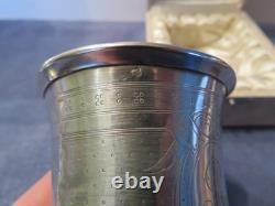 Small antique sterling silver tumbler, Minerva hallmark, maker’s mark illegible, 51 g