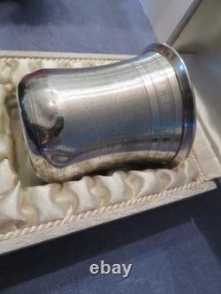 Small antique sterling silver tumbler, Minerva hallmark, maker’s mark illegible, 51 g