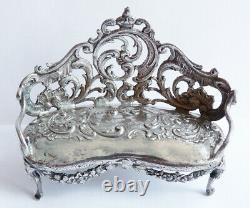 Sofa Benche Miniature Furniture Solid Silver Antique Silver