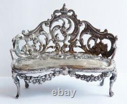 Sofa Benche Miniature Furniture Solid Silver Antique Silver