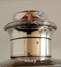 Solid Russian silver and crystal. Antique perfume bottle