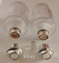 Solid Russian silver and crystal. Antique perfume bottle