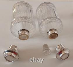 Solid Russian silver and crystal. Antique perfume bottle