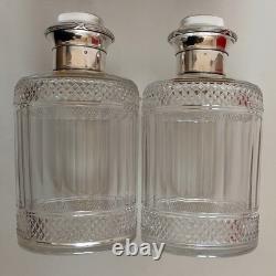Solid Russian silver and crystal. Antique perfume bottle
